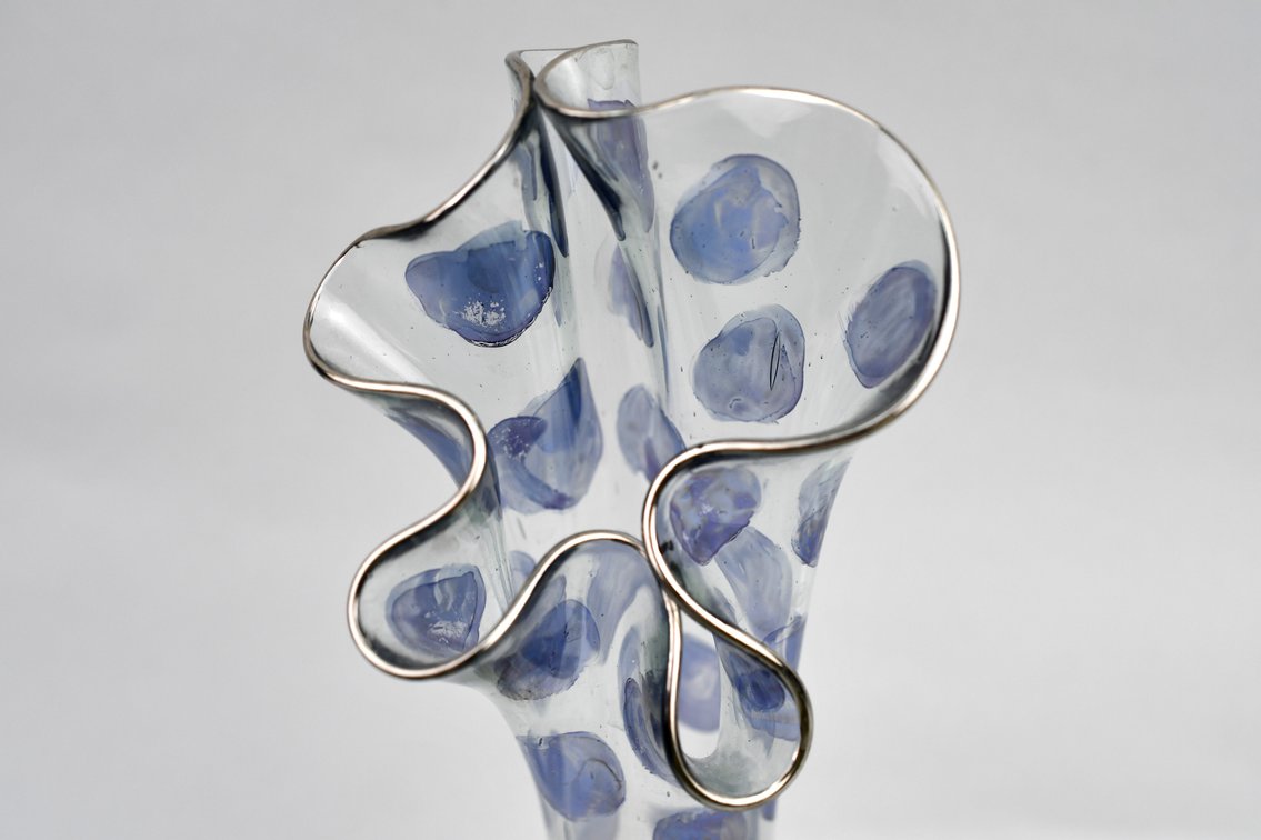 MacKenzie-Childs Hand-Blown Trumpet Vase 1993, photo 5 of 9