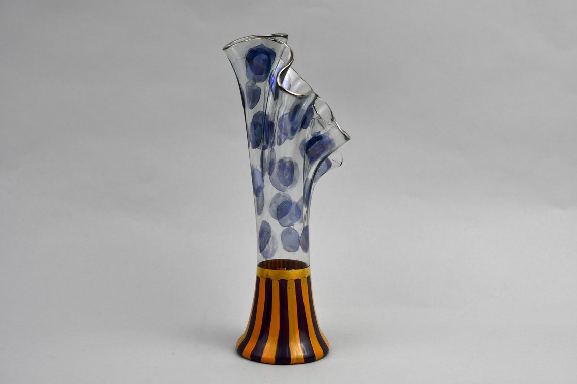 MacKenzie-Childs Hand-Blown Trumpet Vase 1993, photo 4 of 9