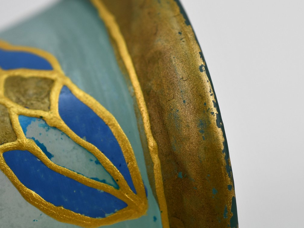 Vintage Enameled & Gilt Glass Pieces, photo 12 of 19