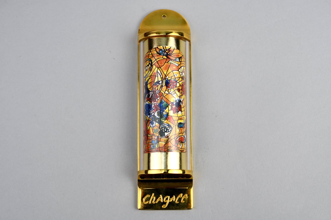 Marc Chagall Tribe Of Judah Mezuzah 24K Gold Plated, photo 2 of 10