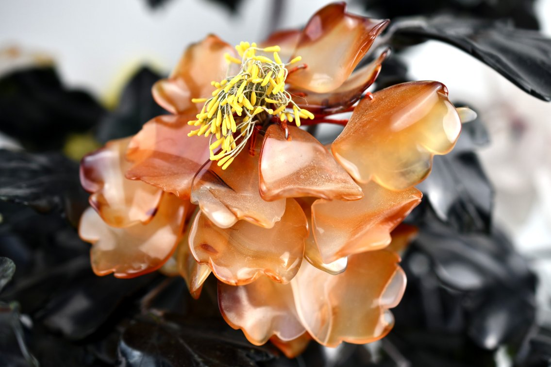 Gemstone Bonsai Tree In Cloisonné Planter, photo 2 of 26