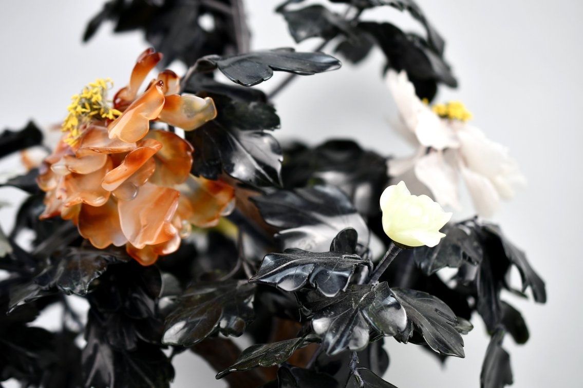 Gemstone Bonsai Tree In Cloisonné Planter, photo 10 of 26