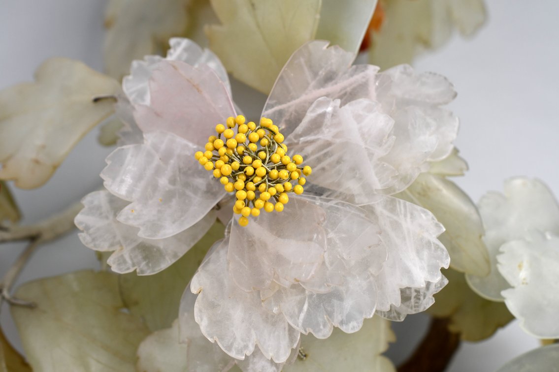 Carved Gemstone Floral Branch Arrangement, photo 2 of 11
