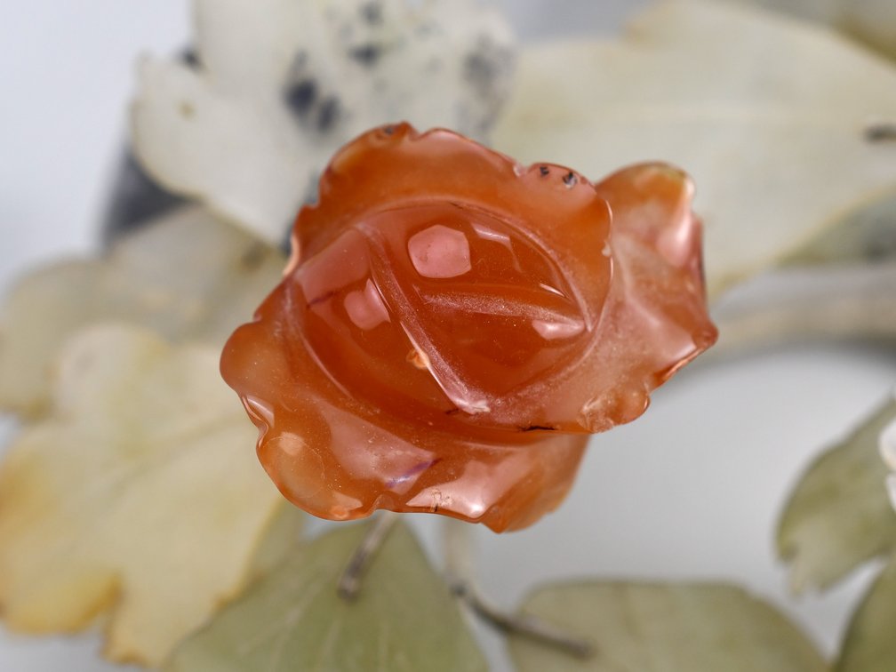 Carved Gemstone Floral Branch Arrangement, photo 4 of 11