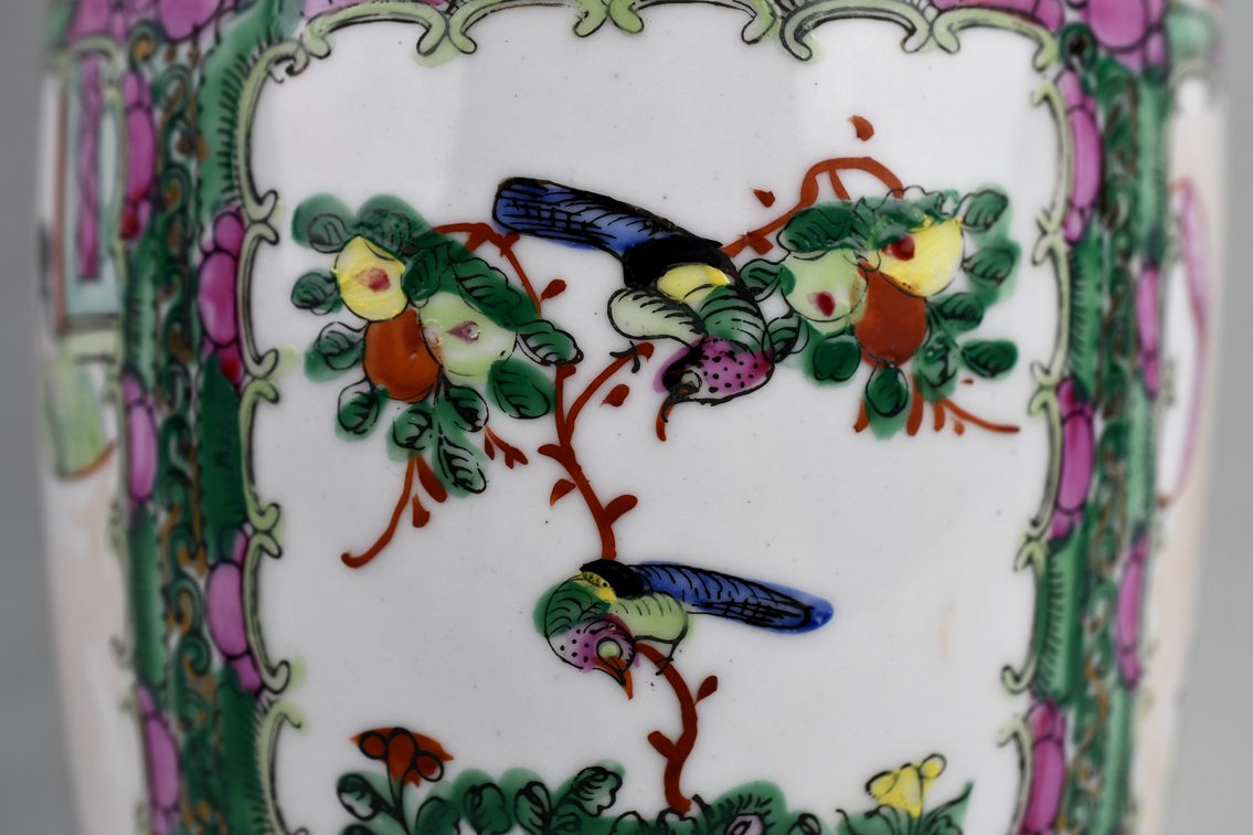 Chinese Famille Rose Canton Vases, photo 8 of 27