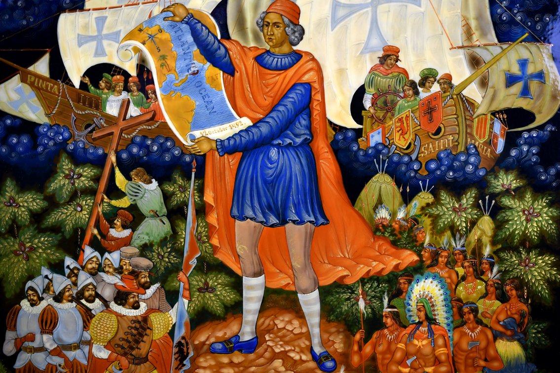 Scheley "Discover America” Palekh Russian Lacquer Panel, photo 4 of 12