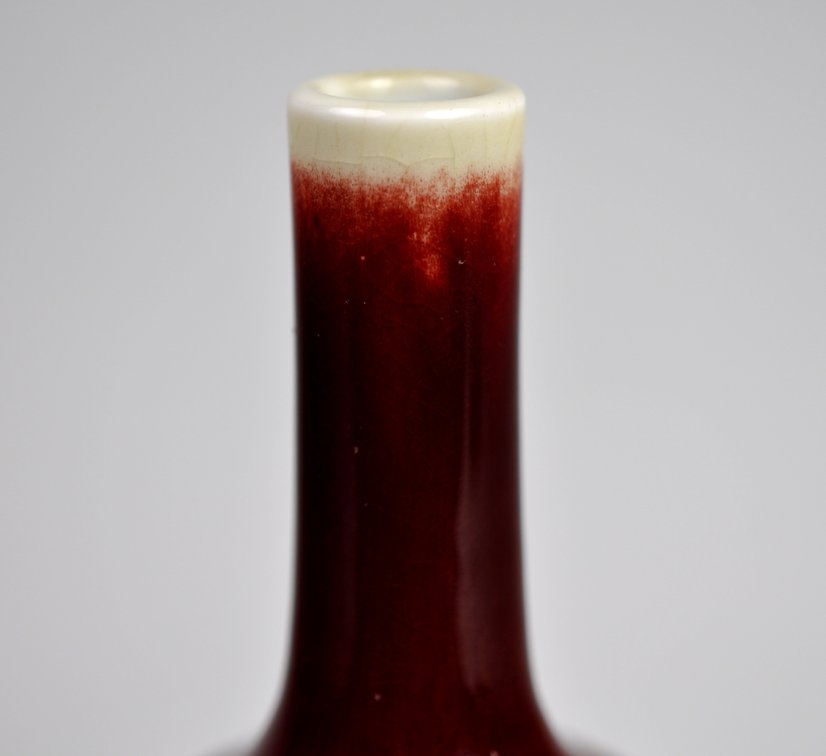 Chinese Oxblood Porcelain Bottle Vase, photo 2 of 10