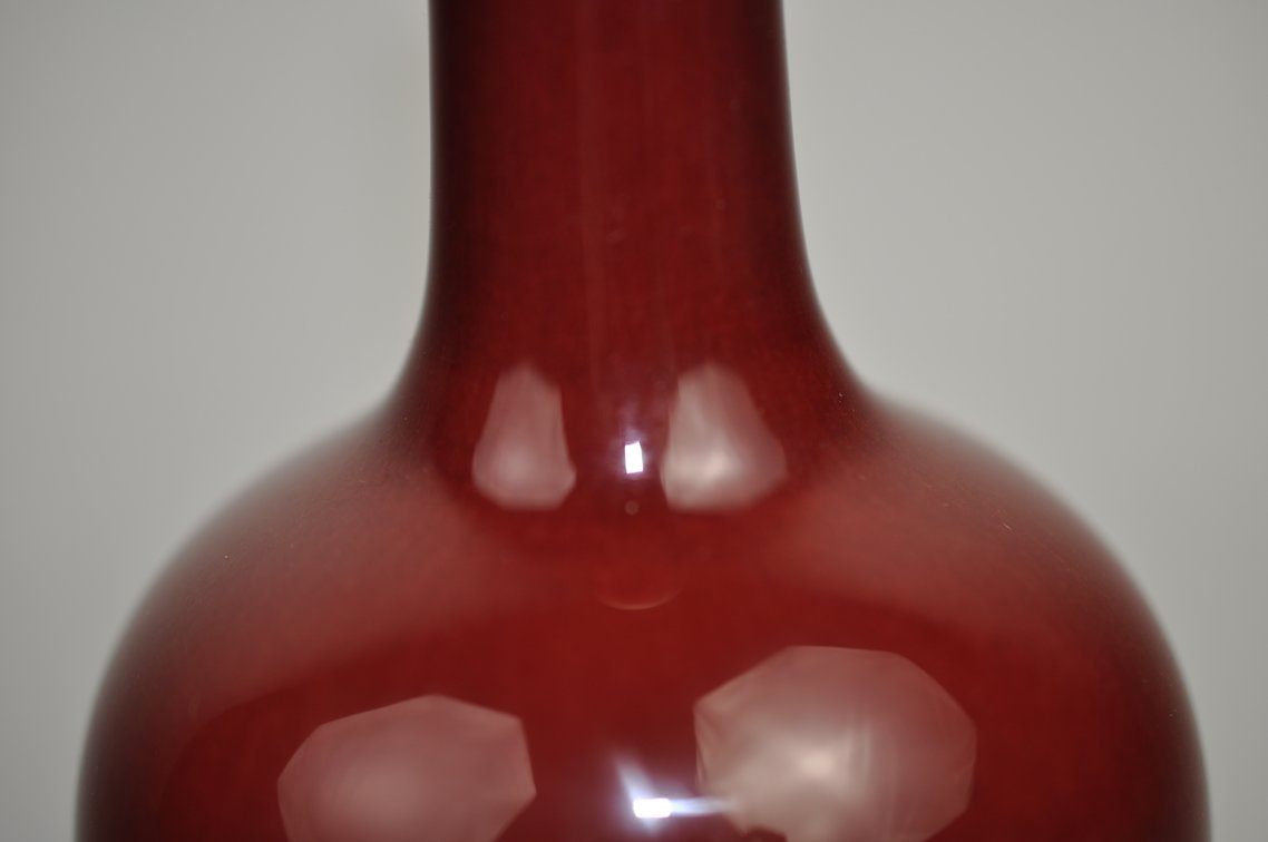 Chinese Oxblood Porcelain Bottle Vase, photo 7 of 10