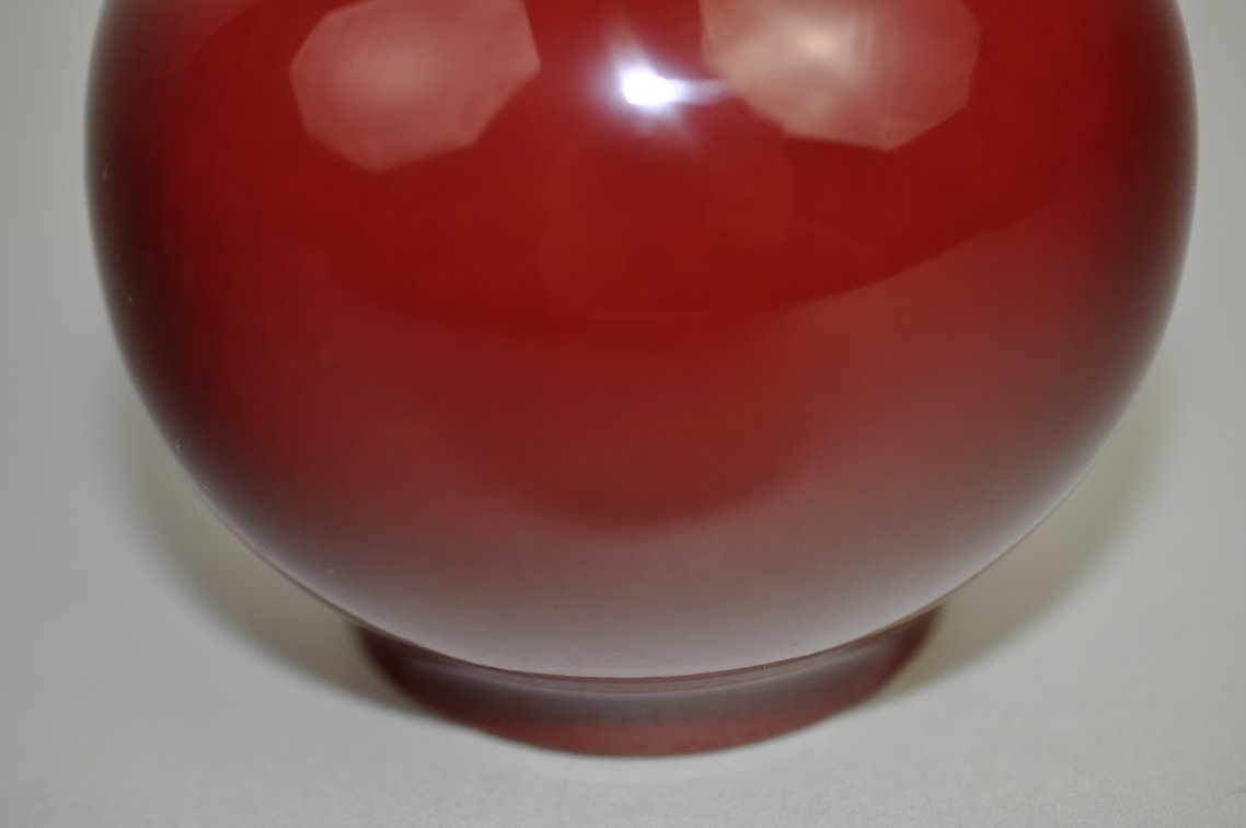Chinese Oxblood Porcelain Bottle Vase, photo 8 of 10