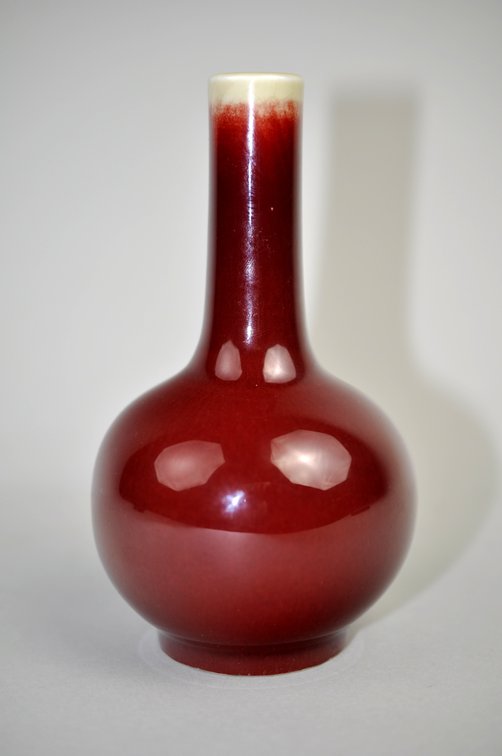 Chinese Oxblood Porcelain Bottle Vase, photo 5 of 10