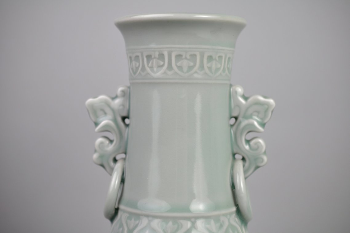 Celadon Shishi Guardian Lions pair, photo 2 of 31