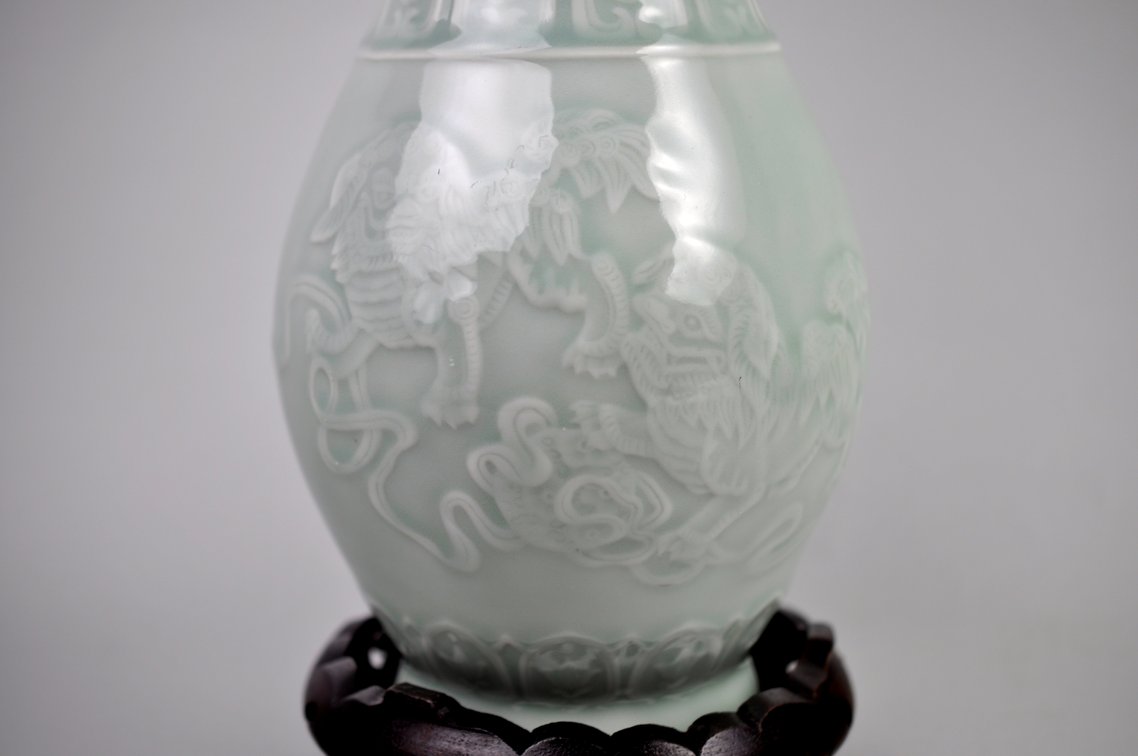 Celadon Shishi Guardian Lions pair, photo 3 of 31