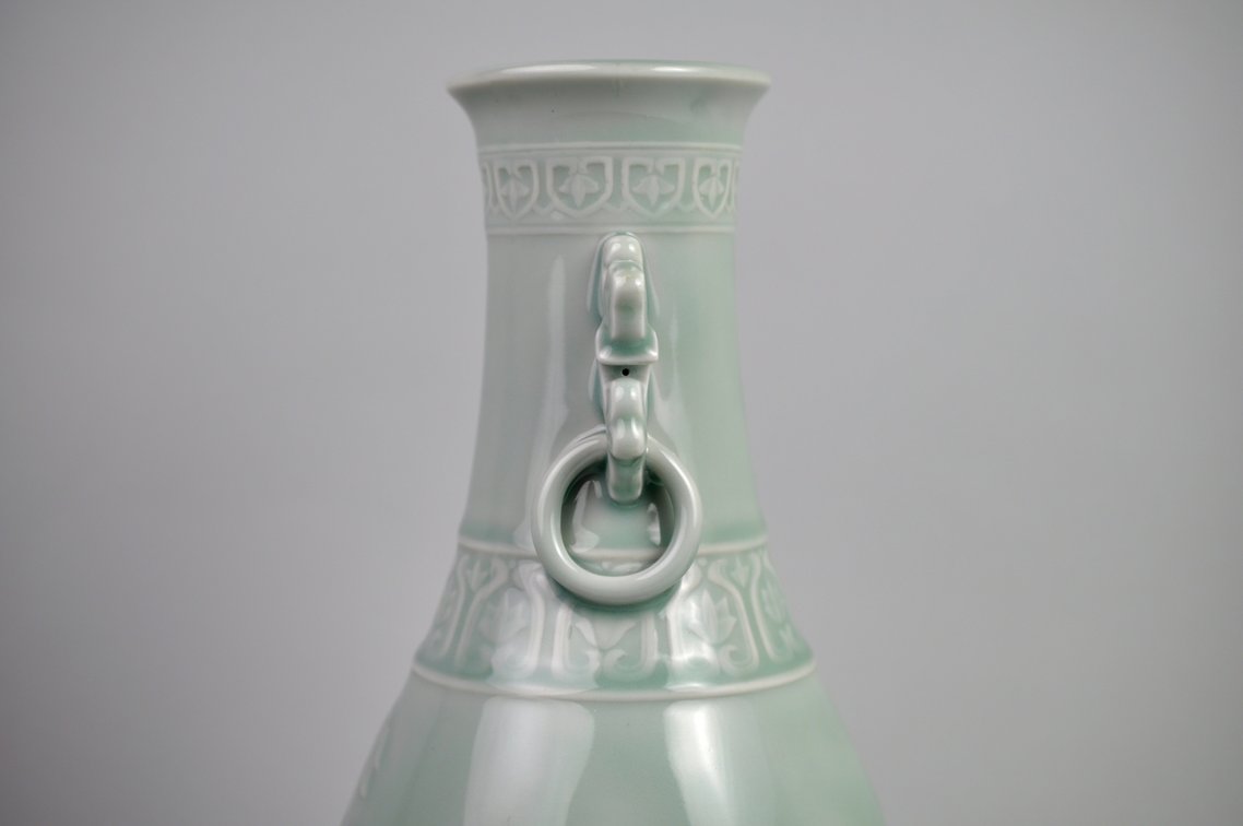 Celadon Shishi Guardian Lions pair, photo 12 of 31