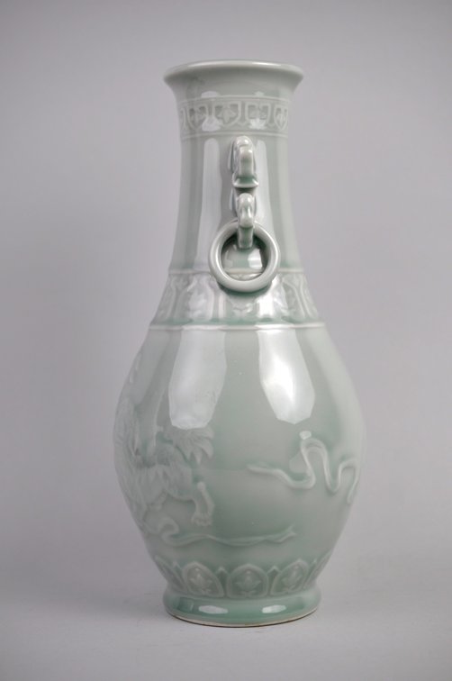 Celadon Shishi Guardian Lions pair, photo 20 of 31