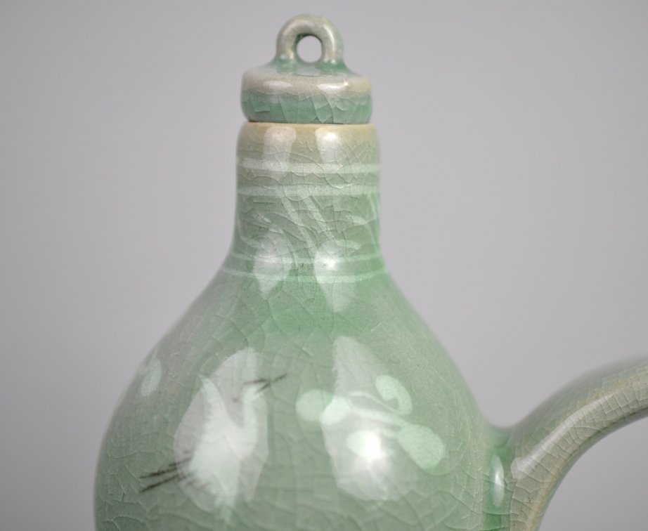 Korean Celadon Crane Double Gourd Ewer, photo 2 of 21