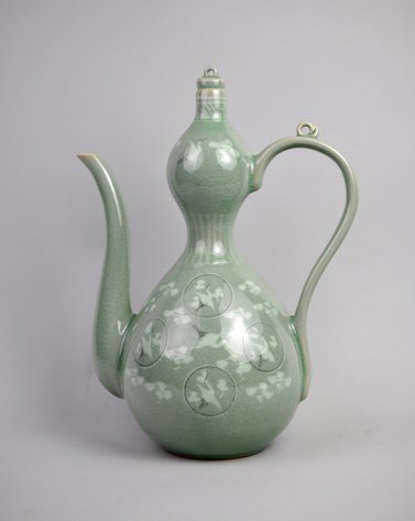 Korean Celadon Crane Double Gourd Ewer