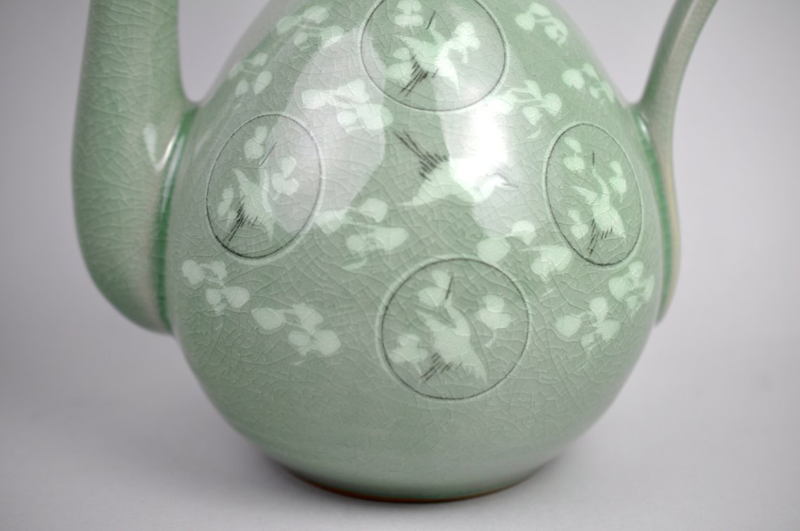 Korean Celadon Crane Double Gourd Ewer, photo 7 of 21
