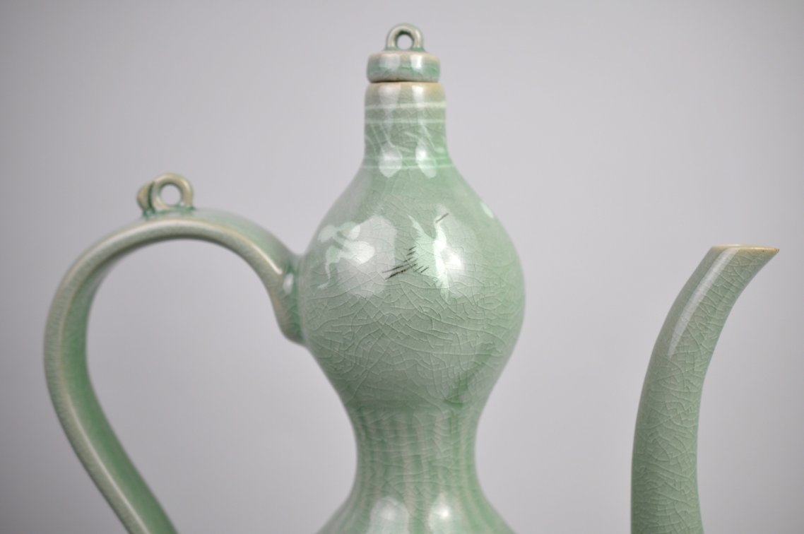 Korean Celadon Crane Double Gourd Ewer, photo 13 of 21