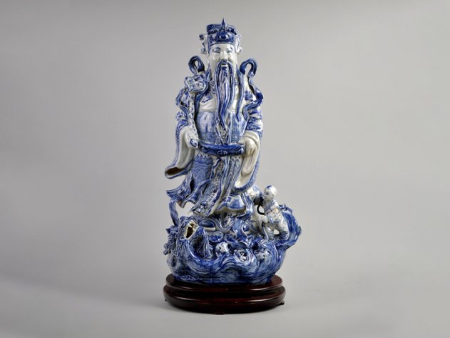 Large Lu Xing Jingdezhen Porcelain Figure