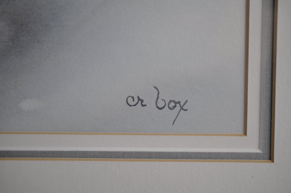 Cynthia R. Box Men Fishing Watercolor Painting, photo 3 of 9