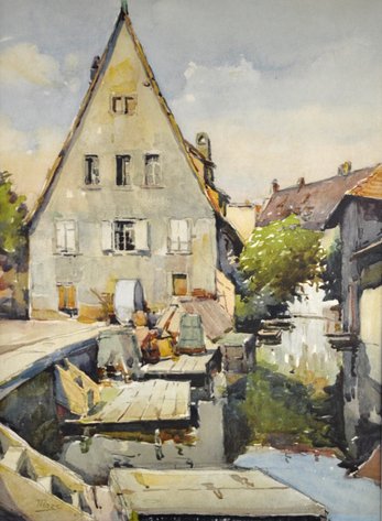 Nicolas Markovitch European Village Watercolor