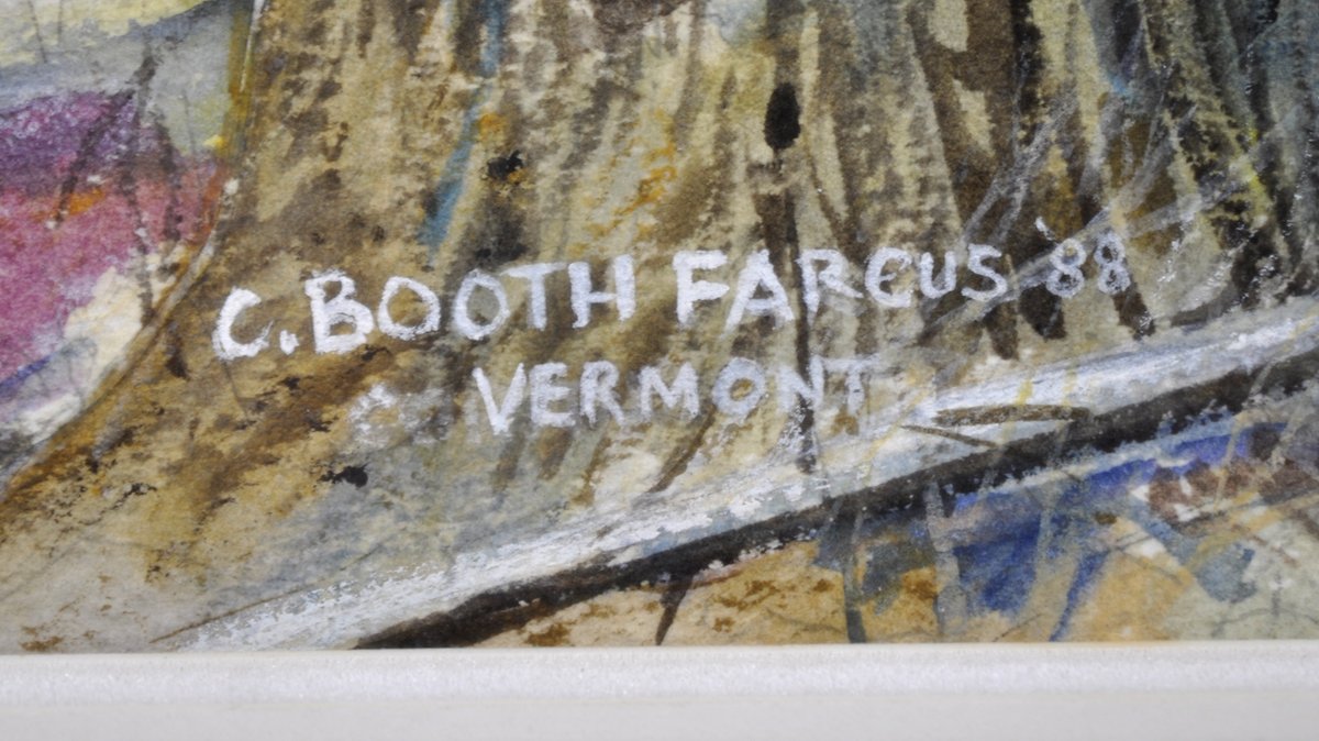 C. Booth Fargus Vermont Winter Maple Watercolor, photo 3 of 8