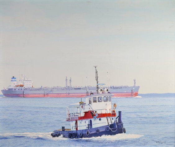 William N. Reingold Maritime Tugboat Virgina Painting