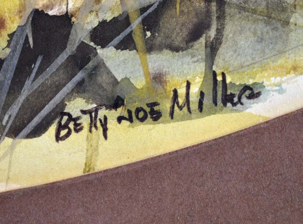 Betty Zoe Miller Log in Marsh Virginia Watercolor, photo 3 of 9