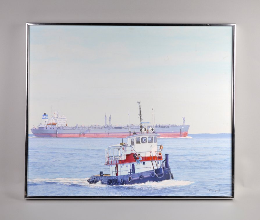 William N. Reingold Maritime Tugboat Virgina Painting, photo 2 of 10