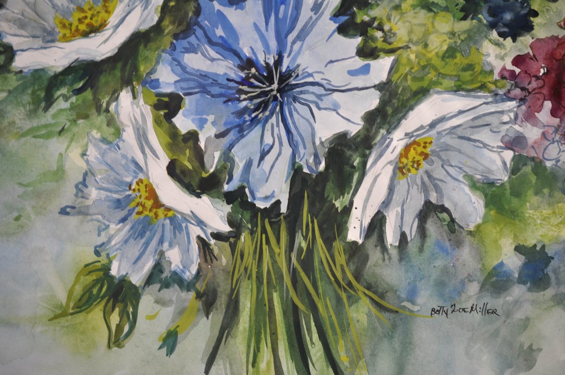 Betty Zoe Miller Floral Bouquet Virginia Watercolor, photo 4 of 9