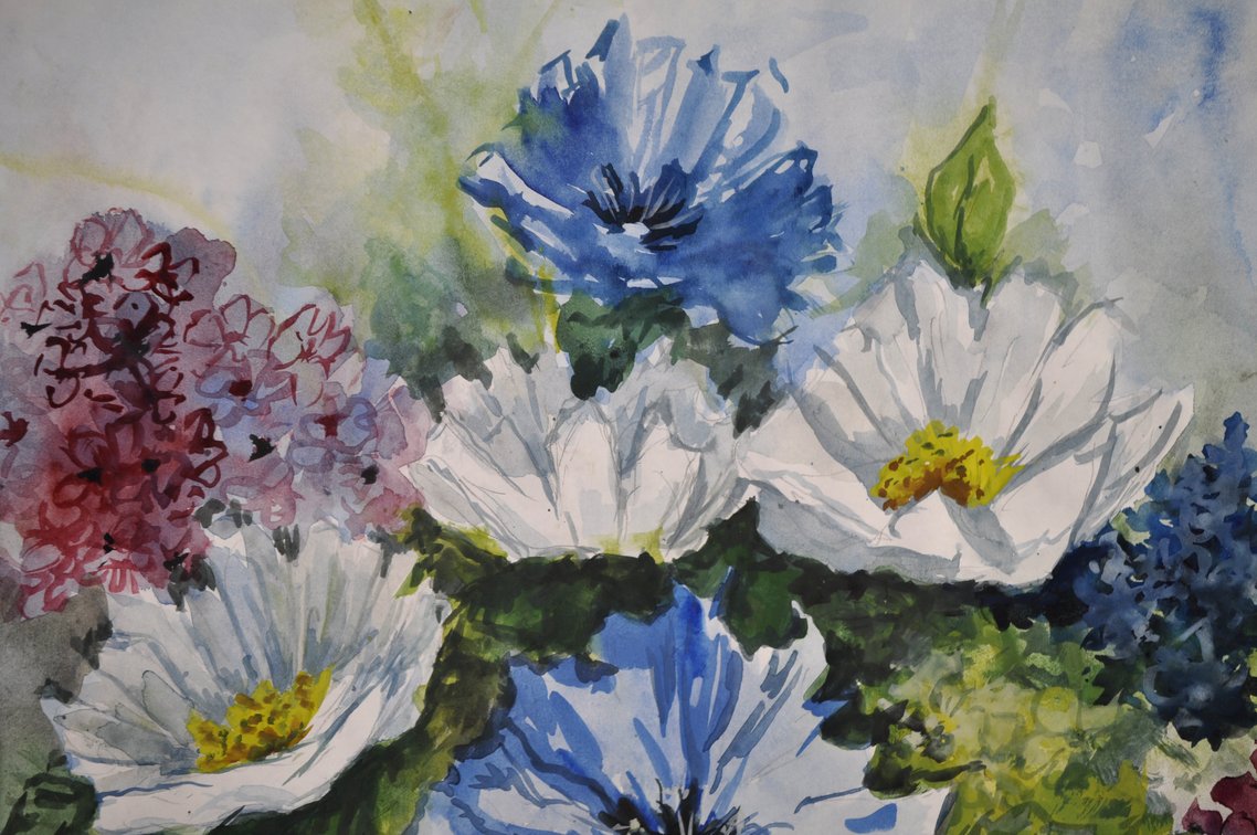 Betty Zoe Miller Floral Bouquet Virginia Watercolor, photo 3 of 9