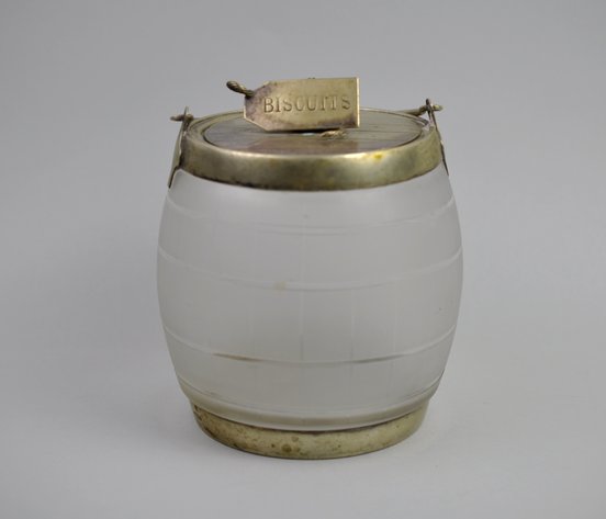 Frosted Glass Biscuit Barrel Jar