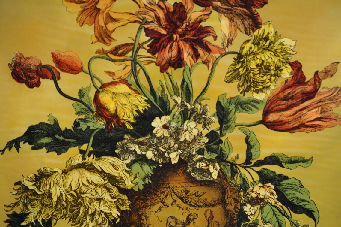 Monnoyer Style Floral Vase Engraving, photo 4 of 9
