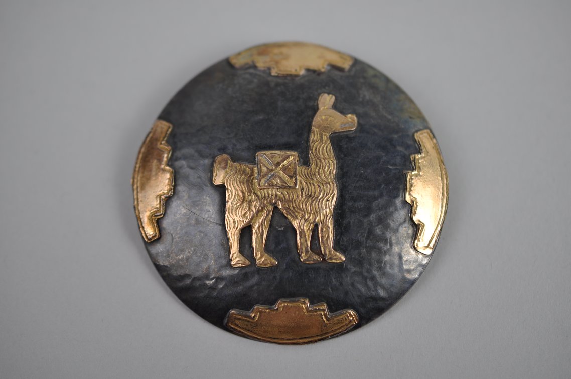 18K Gold & Sterling Silver Peru Llama Brooch Pendants, photo 7 of 12