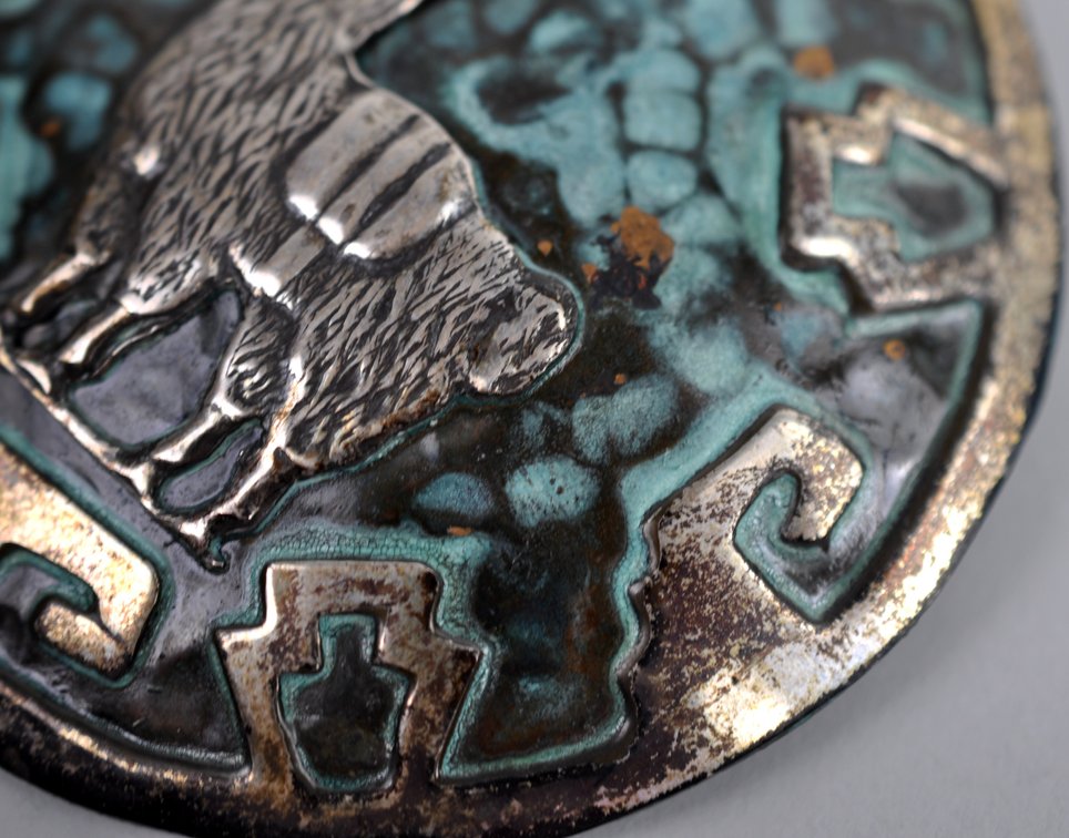 Silver & Copper Peru Llama Brooch Pin, photo 4 of 6