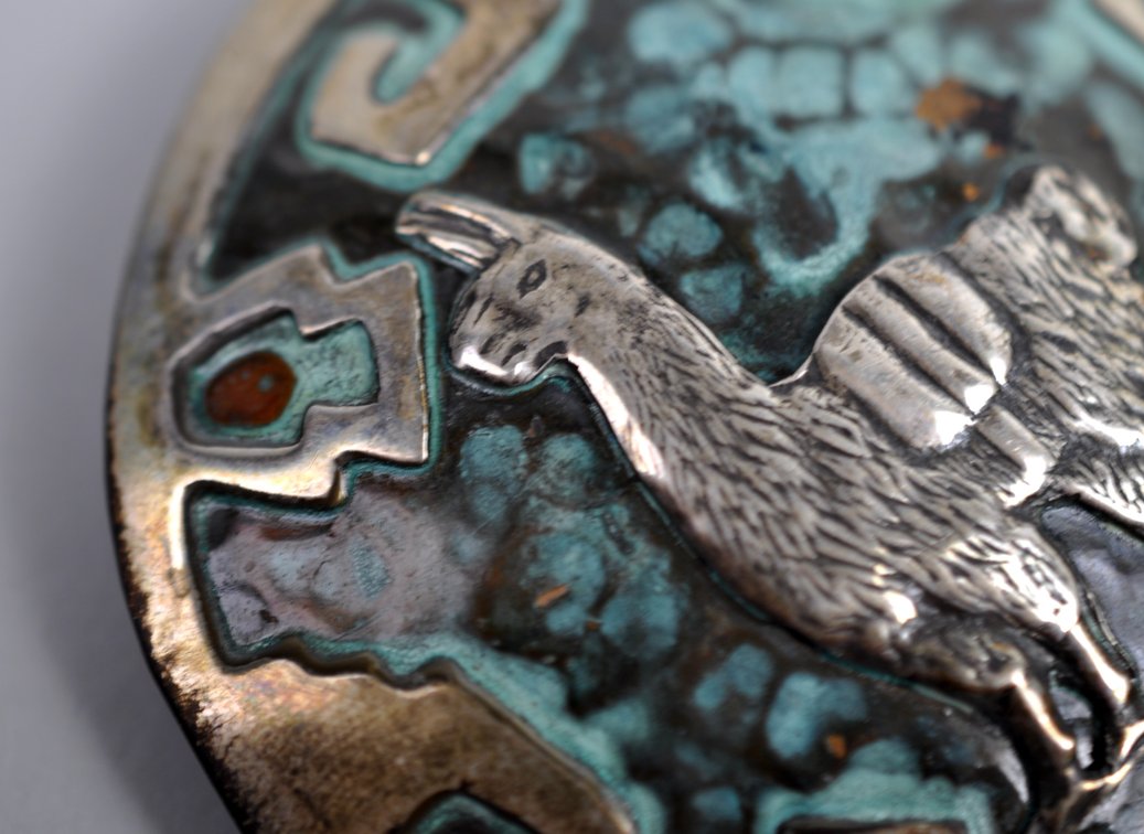 Silver & Copper Peru Llama Brooch Pin, photo 2 of 6