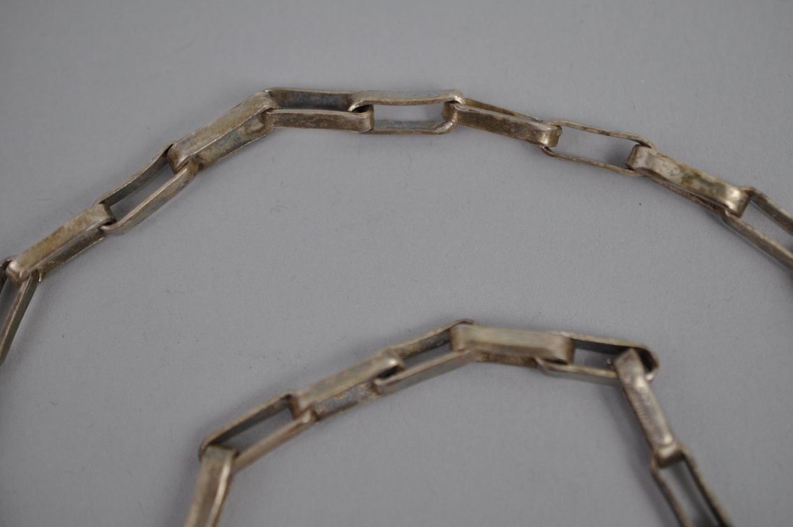 Silver & Copper Peru Tumi Brooch Pendant Necklace, photo 9 of 11