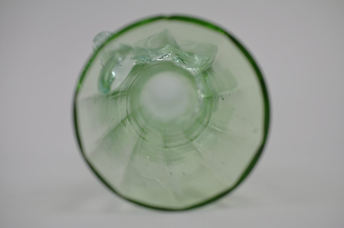 Uranium Art Glass Vine Wrapped Vase, photo 14 of 15