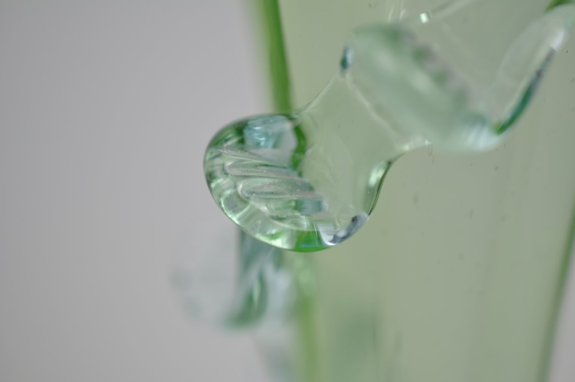 Uranium Art Glass Vine Wrapped Vase, photo 9 of 15