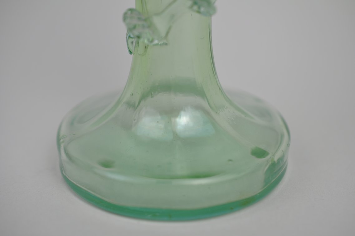 Uranium Art Glass Vine Wrapped Vase, photo 12 of 15