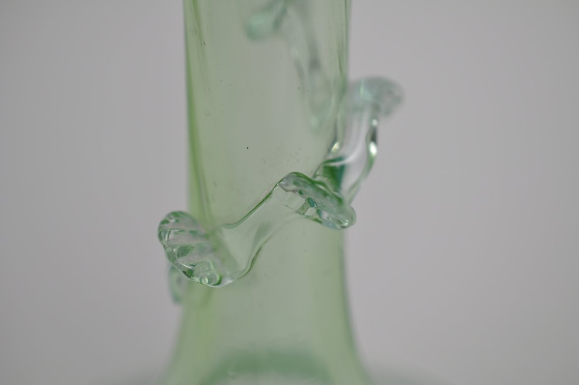 Uranium Art Glass Vine Wrapped Vase, photo 11 of 15