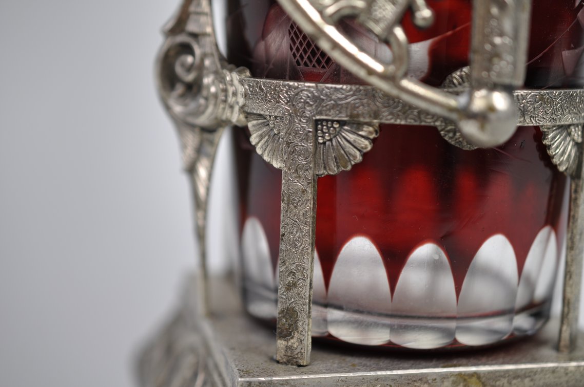 Pickle Castor Cranberry Glass with Utensil, photo 9 of 21