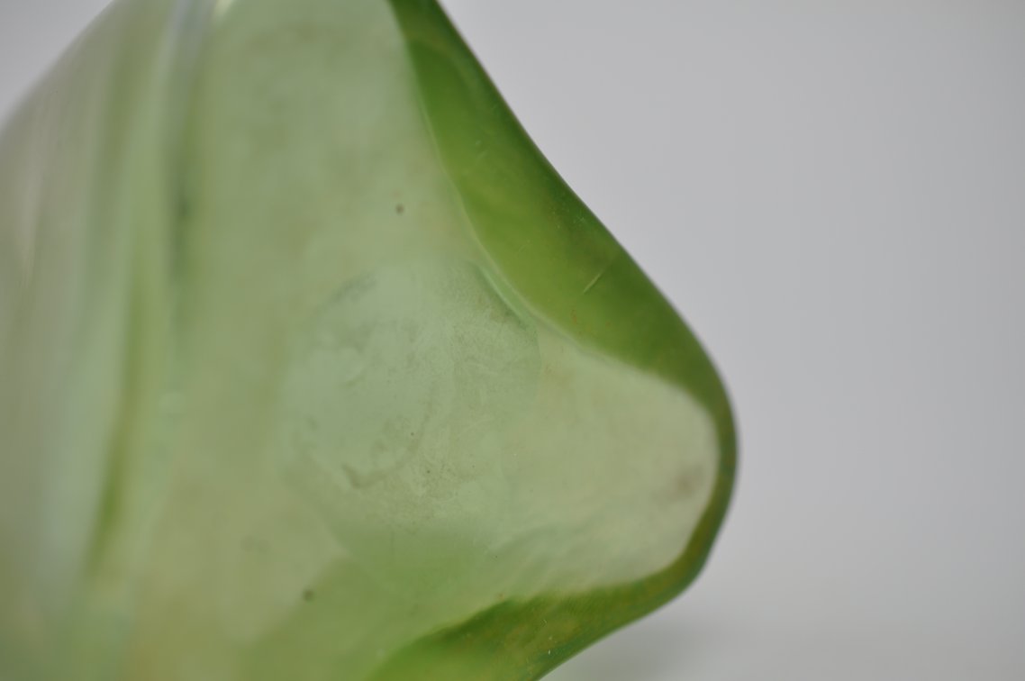 Loetz/Kralik Spiral Green Single Bud Vase, photo 10 of 10