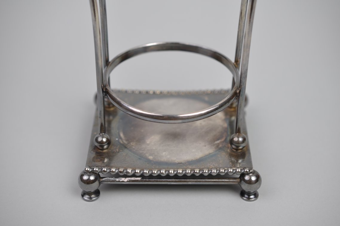 Meriden Cranberry Glass Pickle Castor + Utensil, photo 17 of 19