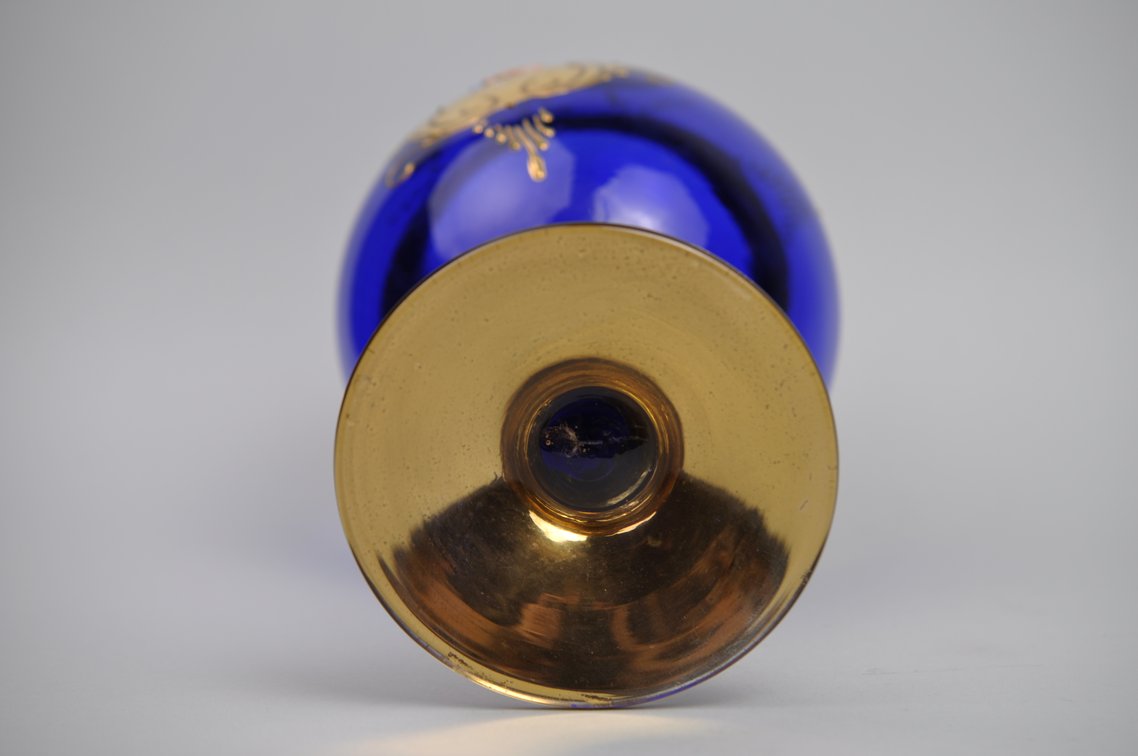 Bohemian Czech Cobalt Vase and Canister, photo 11 of 17