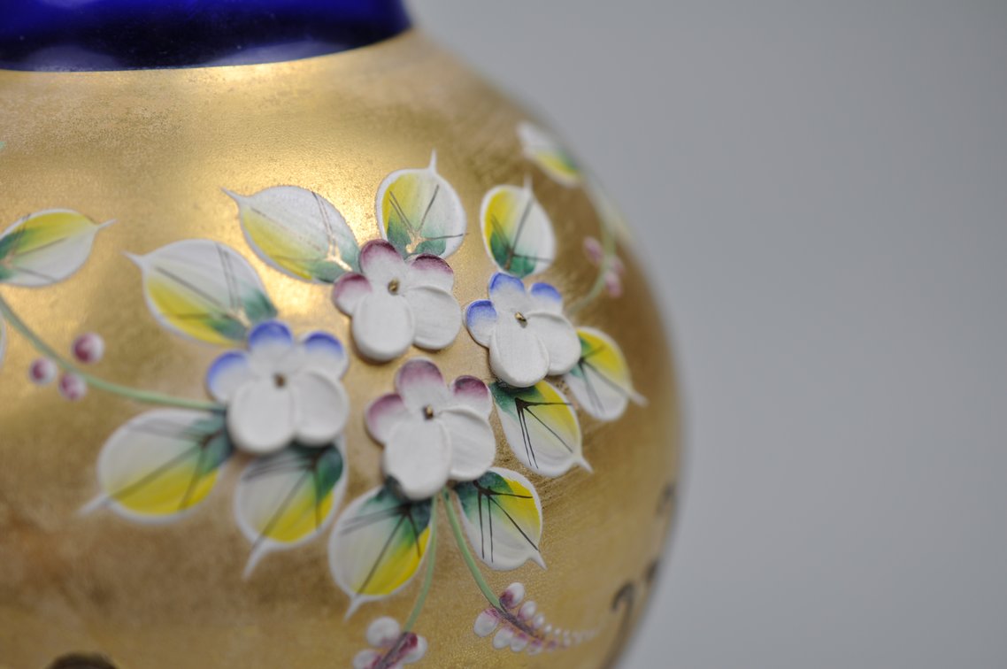 Bohemian Czech Cobalt Vase and Canister, photo 17 of 17