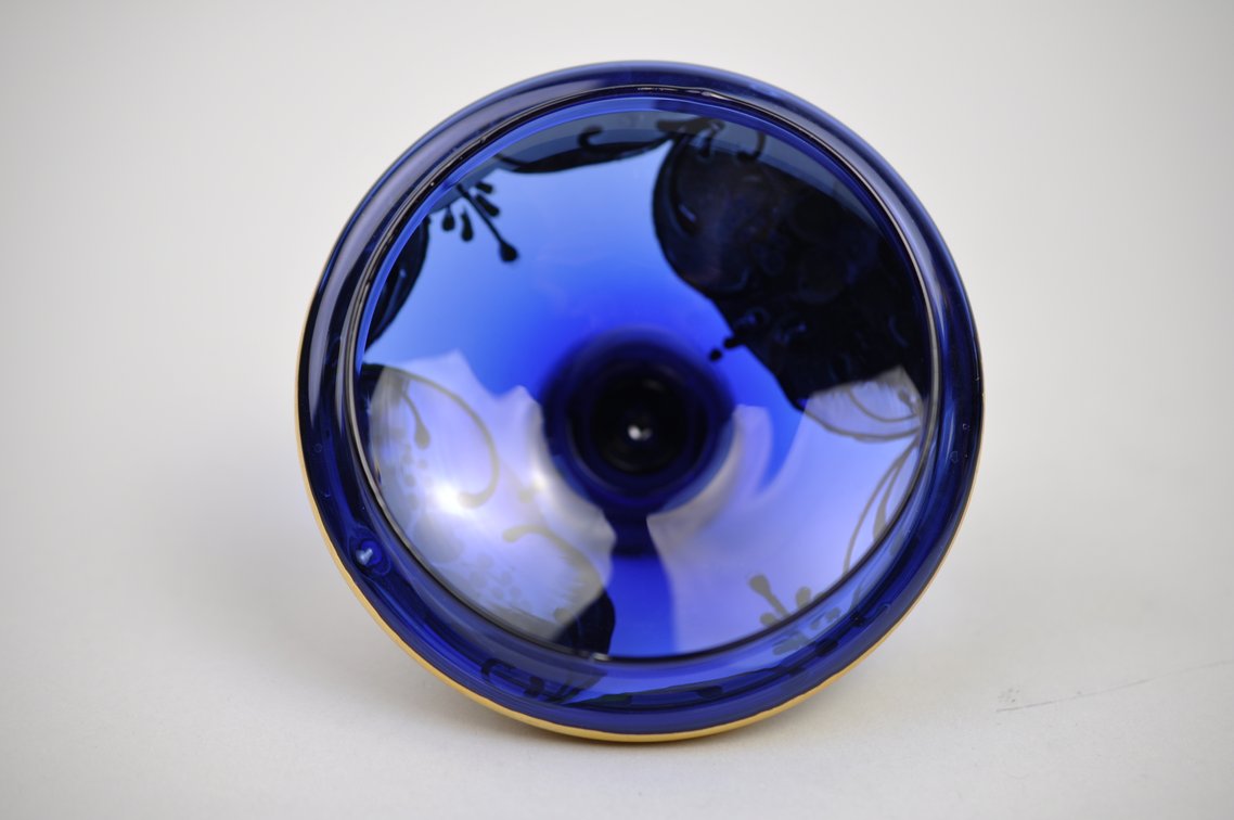 Bohemian Czech Cobalt Vase and Canister, photo 10 of 17