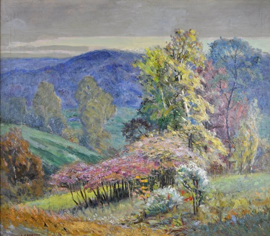 Louis Oscar Griffith American Impressionist Meadow Landscape