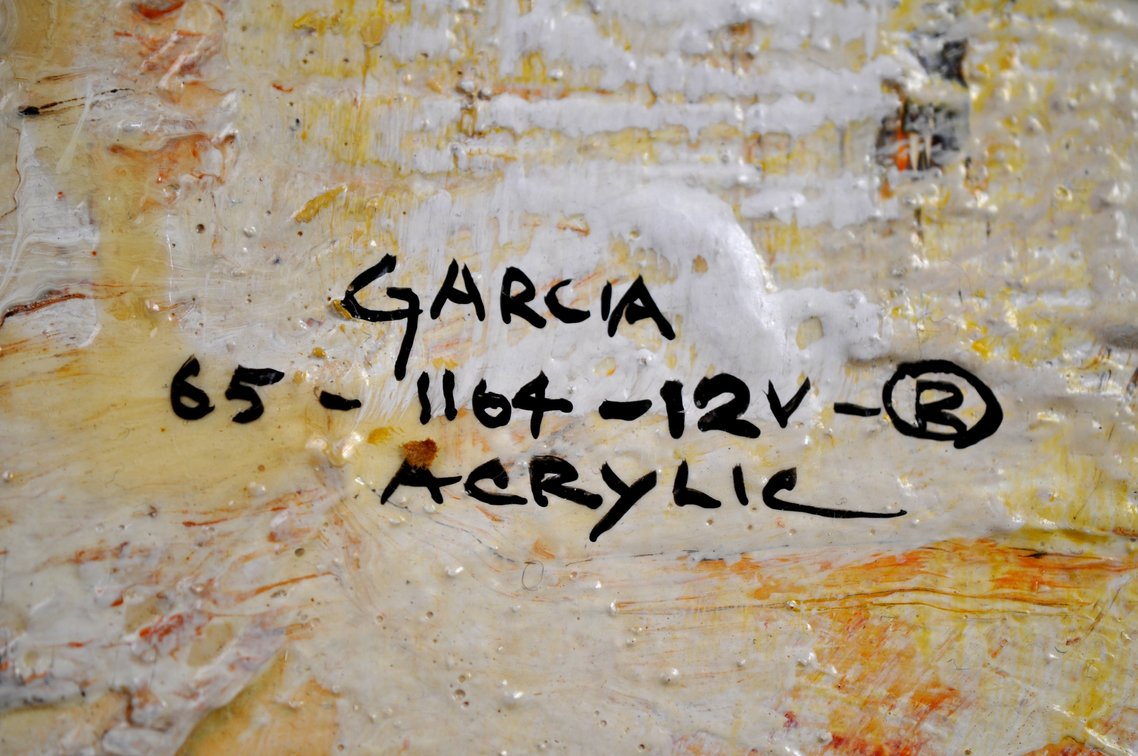 Danny Garcia 1965 Acrylic Abstract Floral Still Life, photo 3 of 14