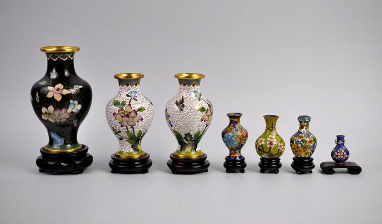 Chinese Cloisonné Floral Vase Collection